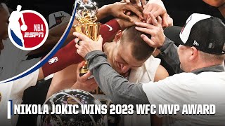 Nikola Jokic wins the 2023 Magic Johnson Western Conference Finals MVP award 🏆  NBA on ESPN [upl. by Cilka]