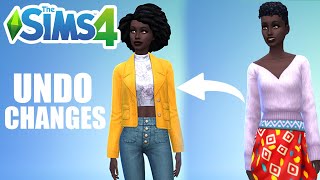 How To Undo Changes In CAS Reset Randomized Sim  The Sims 4 [upl. by Ahsinehs]