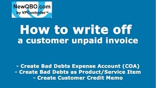 How to Write Off Bad Debts in QuickBooks Online [upl. by Staffard270]