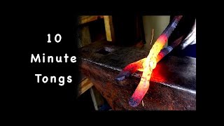 Blacksmithing Easy Ten Minute Tongs [upl. by Constantine]