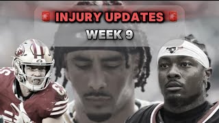 🚨 Injury Updates 🚨for Week 9 of the NFL [upl. by Tayib]