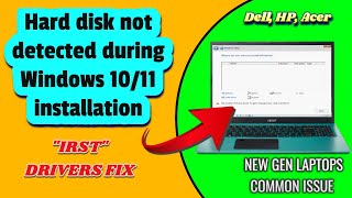 Cannot Find Drives when Installing Windows on Your Laptop  IRST Drivers Installation [upl. by Aynna50]