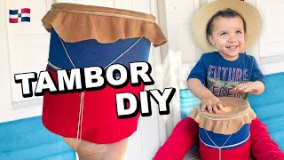 Como hacer un TAMBOR con lata DIY Manualidades Dominicanas diy [upl. by Enirac]