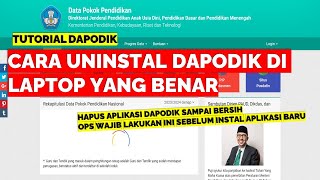 CARA UNINSTAL DAPODIK DI LAPTOP YANG BENAR [upl. by Hilel]