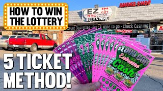 How to Win the Lottery 💰 5 TICKET METHOD 🔴 Fixin To Scratch [upl. by Phelia839]