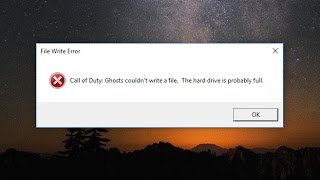 Its simple File write error Call of duty ghosts couldnt write a file The hard drive probablu full [upl. by Alleinnad]