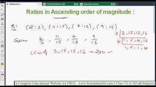 Ratios in Ascending order of magnitude  Class 8 Maths ICSE [upl. by Kirkpatrick]