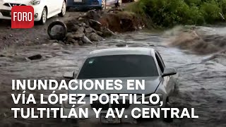 Fuerte lluvia con granizo inunda la avenida López Portillo en Coacalco Edomex  Las Noticias [upl. by Tratner]