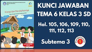 Kunci Jawaban Tema 6 Kelas 3 Halaman 105 106 109 110 111 112 113  Subtema 3 Pembelajaran 1 [upl. by Aubarta]