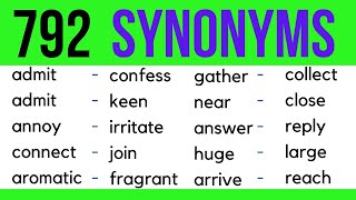 Similar Vocabulary Learn 792 Synonym Words in English to Expand your Vocabulary [upl. by Nevek]