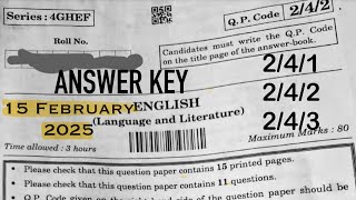 English Paper Code 242 241 243 Detailed Answer Key CBSE Class 10th  15 February 2025 [upl. by Ayekim931]