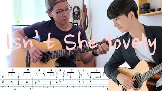 Stevie Wonder  Isnt She Lovely Fingerstyle Guitar with TAB Guitartime [upl. by Eseer]