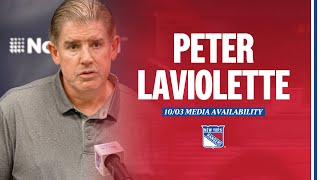 New York Rangers Peter Laviolette Media Availability  October 3 2023 [upl. by Eckardt607]