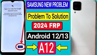 Samsung A12A127F FRP Bypass  A12 Frp Android 1213 Google Account Remove New Trick 2024 [upl. by Marjory]