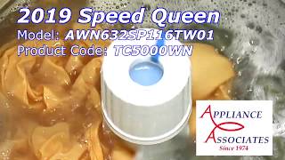 2019 TC5000WN Speed Queen BulkySheet Cycle 2 SHEETS Deep Fill On with Soap amp Softener [upl. by Bobker]