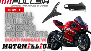 Ducati V4  Fullsix Carbon Fiber Frame Covers Install [upl. by Kettie]