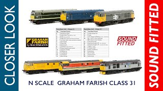 Graham Farish N Scale Class 31 Locomotive with SOUND FITTED [upl. by Teilo]