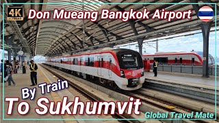 Don Mueang Airport Train to Central Bangkok RED SRT 🇹🇭 Thailand [upl. by Adnyl]