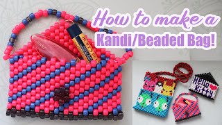 HOW TO MAKE A KANDIBEADED BAGStep by stepHow to tutorial [upl. by Dhumma]