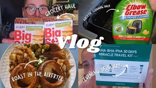 ✨️VLOG £150 GROCERY HAUL A ROAST DINNER IN THE AIRFRYER amp MY EVENING SKINCARE ROUTINE ✨️ [upl. by Lleoj]