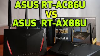 Asus RTAC86U vs Asus RTAX88U Wifi Speed Test [upl. by Llenna]