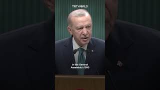 Türkiyes Erdogan If Israel is not stopped UNGA should recommend use of force [upl. by Beker]