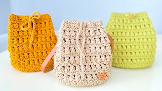 Bolsa saco de crochê  Para crochetar e vender [upl. by Rolo]