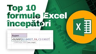 Top 10 cele mai Importante Formule Excel pentru Incepatori [upl. by Neelsaj]