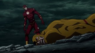 Justice League The Flashpoint Paradox Reverse Flash Dies [upl. by Atteuqahs]