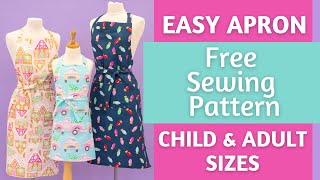 Easy FREE Apron Sewing Pattern [upl. by Nahtanohj980]