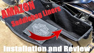 AMAZON Saddlebag Liners for Harley Road King Installed and Reviewed [upl. by Beutner]