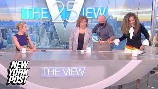 Joy Behar suffers dramatic fall on ‘The View’ faceplants in front of audience  New York Post [upl. by Adnaugal]