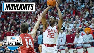 Wisconsin at Indiana  Highlights  Big Ten Mens Basketball  Jan 14 2023 [upl. by Saihtam]