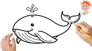 How to draw a whale  Easy drawings [upl. by Archer507]