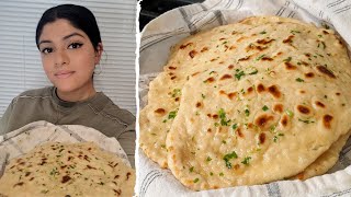 EASY 2Ingredient Naan Recipe  The Best Homemade Garlic Naan Recipe [upl. by Grishilda]