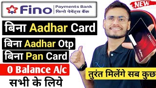 No aadhar  no aadhar otp। without pan card। fino payment bank account opening। [upl. by Ilram43]