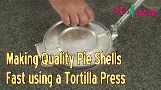 Making Quality Pie Shells Fast Using a Tortilla Press  Increasing Pie Production Tricks [upl. by Effy]