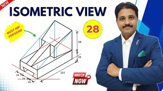 HOW TO DRAW ISOMETRIC VIEW QUE NO28  UNIT ISOMETRIC PROJECTION IN ENGINEERING DRAWING [upl. by Ruddy]