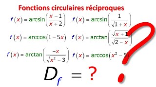 DOMAINE DE DEFINITION DES FONCTIONS CIRCULAIRE RECIPROQUE ARCSIN ARCCOS ARCTAN [upl. by Llorre]