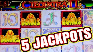 I WON 5 HUGE JACKPOTS  HIGH LIMIT CLEO 2 AND PHARAOHS FORTUNE SLOT [upl. by Mohn437]