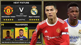 DLS 22  Manchester United vs Real Madrid  UCL  Dream League Soccer 2022 Gameplay [upl. by Watanabe607]