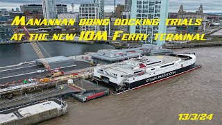 Manannan Doing Trials at the new IOM ferry terminal 13th March 2024 [upl. by Bourgeois]