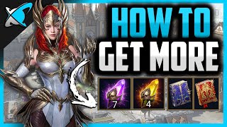 HOW TO GET MORE Sacreds Voids Legendary amp Epic TomesPer Month  RAID Shadow Legends [upl. by Haerle575]