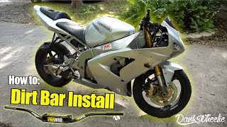 Stunt Tips  Installing Dirt Bike Bars Stock Triple Tree [upl. by Adiesirb]