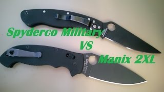 Comparison Spyderco Military vs Manix 2XL [upl. by Eugene]