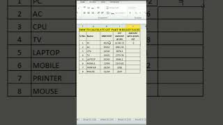 How to calculate GST in Excel easy method shortsfeed shorts excel [upl. by Sigfrid525]