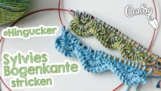 Bogenborte mit Sternchen als Maschenanschlag stricken  Bogenanschlag stricken [upl. by Lay]