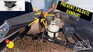 HOW TO STOP TAILGATE FROM HITTING TRAILER TONGUE JACK w JACK BACK [upl. by Enyal]