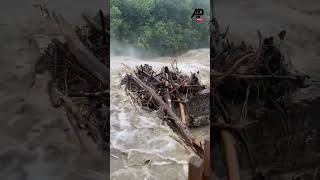 River in Vermont turned into raging torrent after heavy downpours vermont flood downpour torrent [upl. by Stephanie]