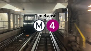 Métro Ligne 4  Paris  TimeLapse [upl. by Relyuc]